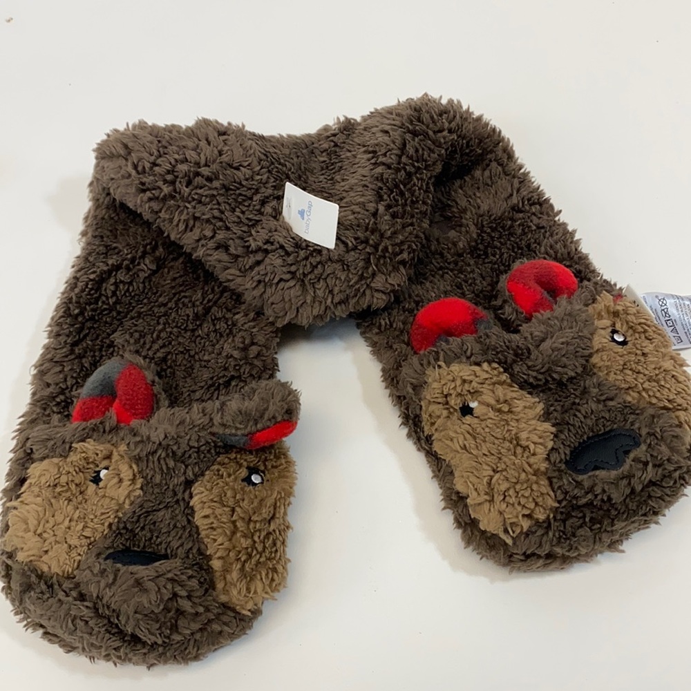 Baby gap Brown bear scarf new